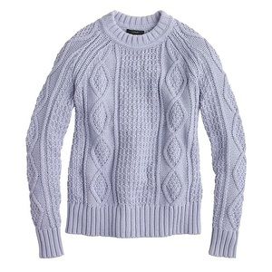 J. Crew Lilac Purple Cotton Cable Pullover Sweater